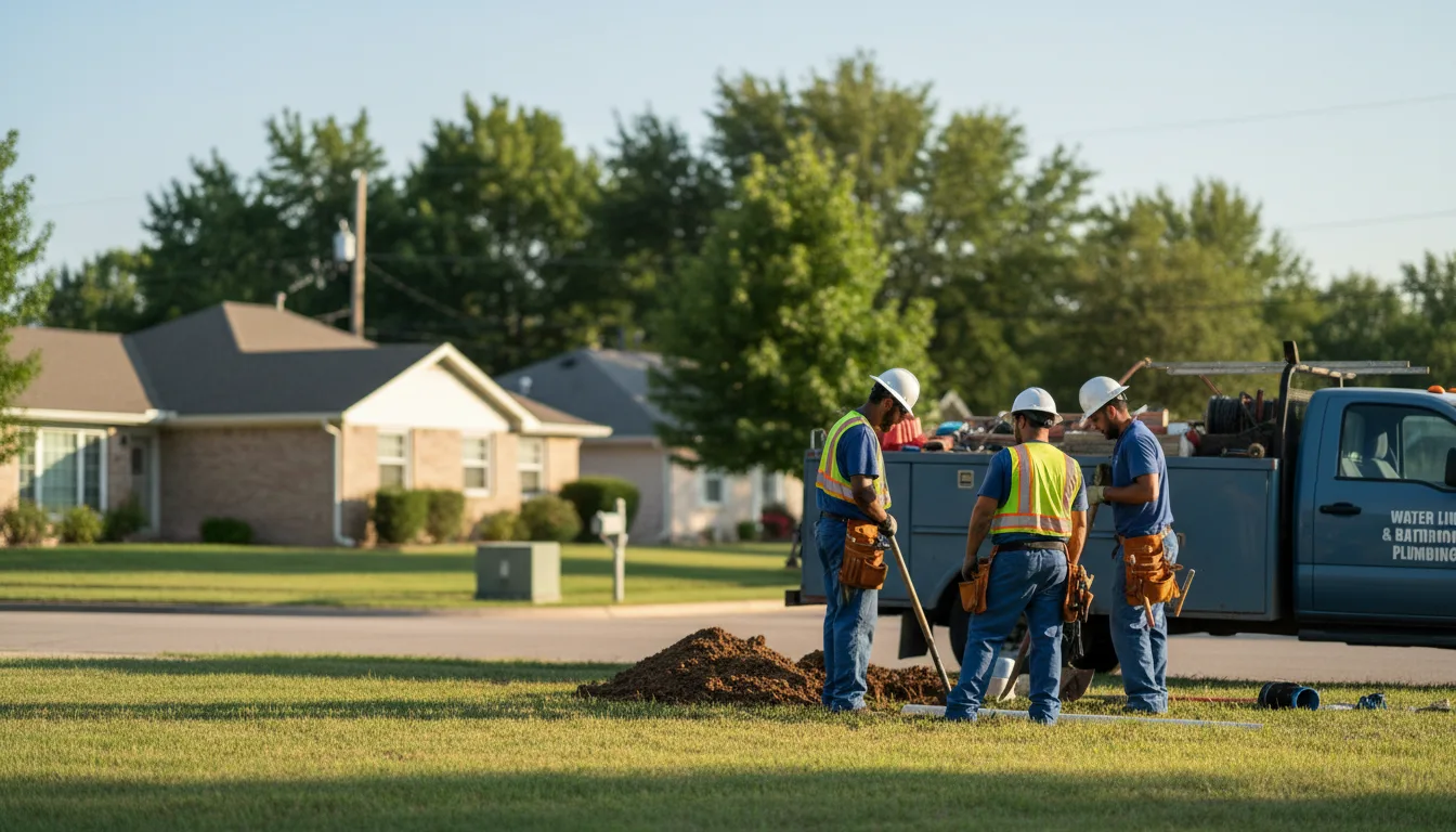 Residential water line and bathroom plumbing service in Troup, TX